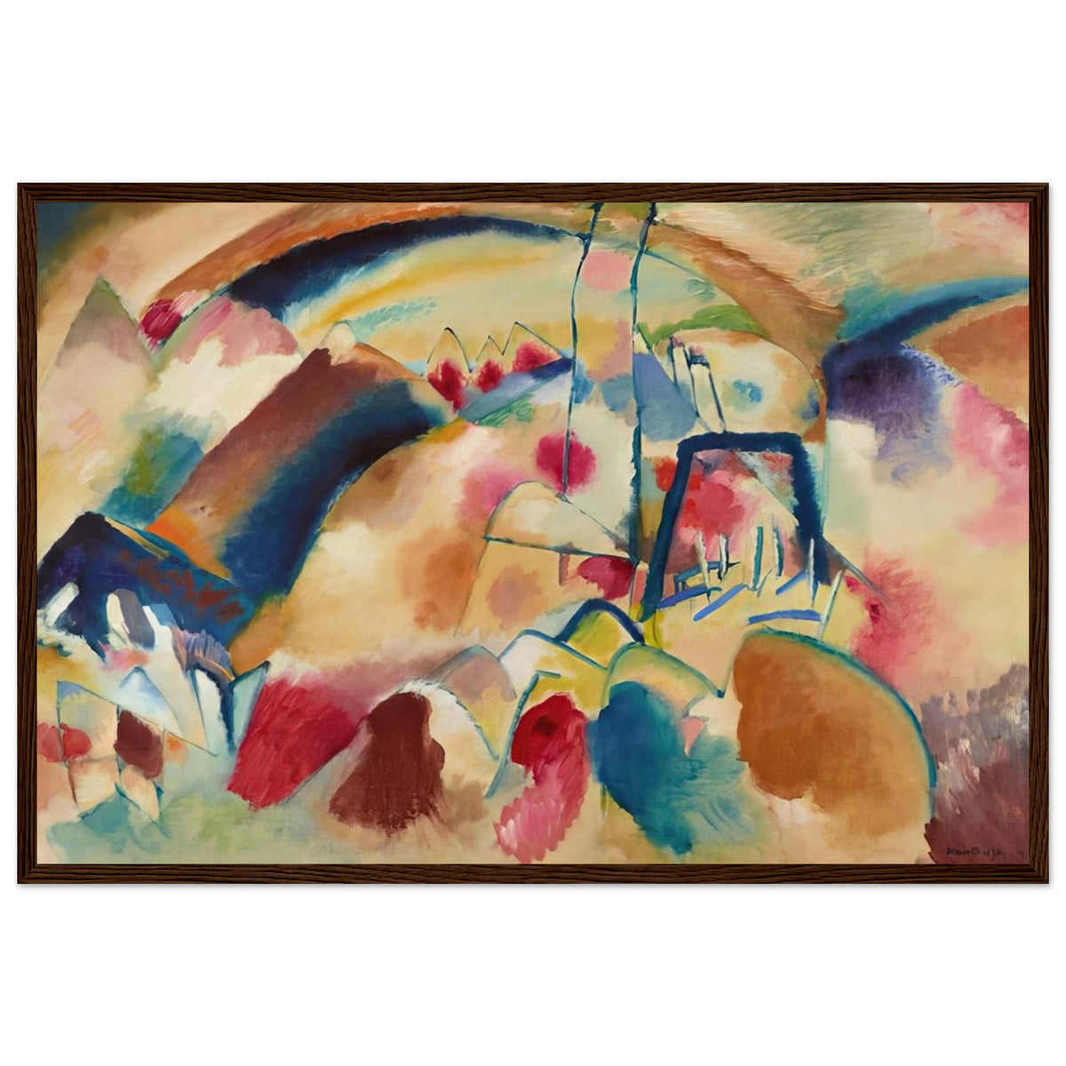 LANDSCAPE WITH CHURCH 1913 Framed Poster | Wassily Kandinsky Framed Prints Wall Art | Wassily Kandinsky Shop