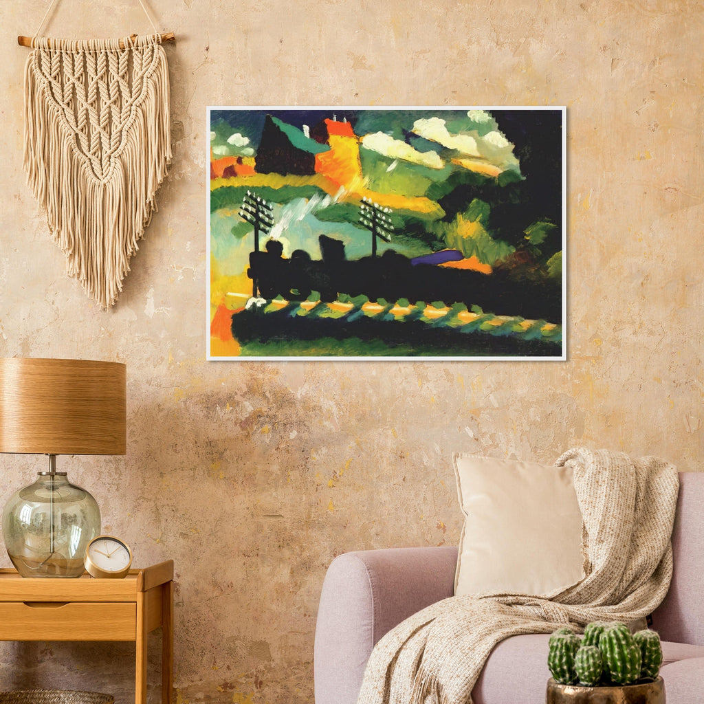 MURNAU VIEW WITH RAILWAY AND CASTLE 1909 Framed Poster | Wassily Kandinsky Framed Prints Wall Art | Wassily Kandinsky Shop
