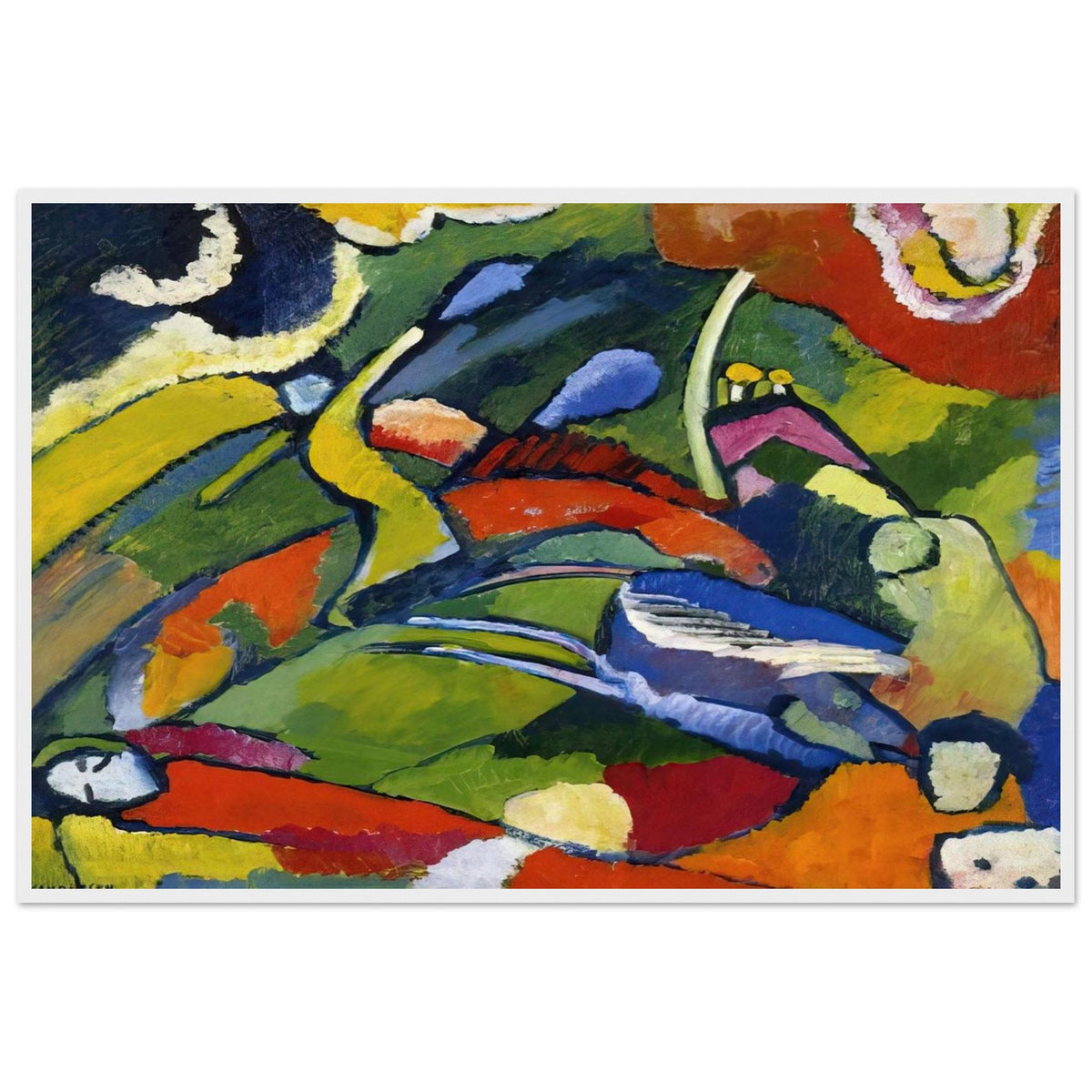 TWO RIDERS AND RECLINING FIGURE Framed Poster | Wassily Kandinsky Framed Prints Wall Art | Wassily Kandinsky Shop