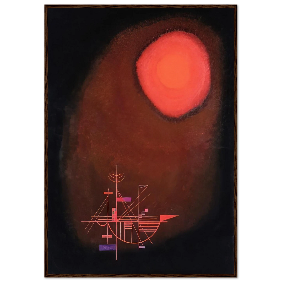 RED SUN AND SHIP Framed Poster | Wassily Kandinsky Framed Prints Wall Art | Wassily Kandinsky Shop