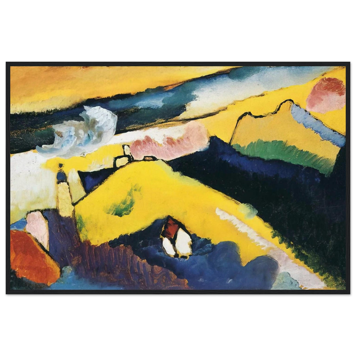 MOUNTAIN LANDSCAPE WITH CHURCH 1910 Framed Poster | Wassily Kandinsky Framed Prints Wall Art | Wassily Kandinsky Shop