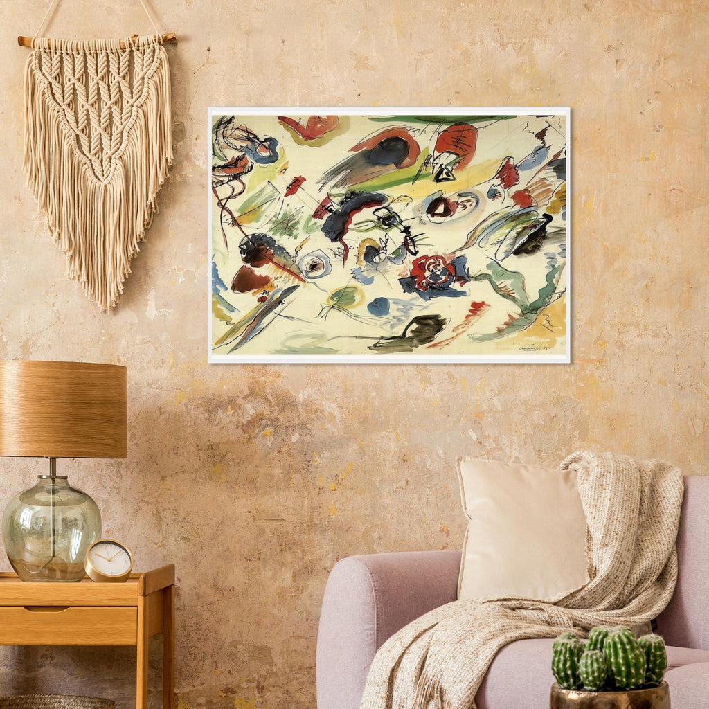 UNTITLED FIRST ABSTRACT WATERCOLOR 1910 Framed Poster | Wassily Kandinsky Framed Prints Wall Art | Wassily Kandinsky Shop