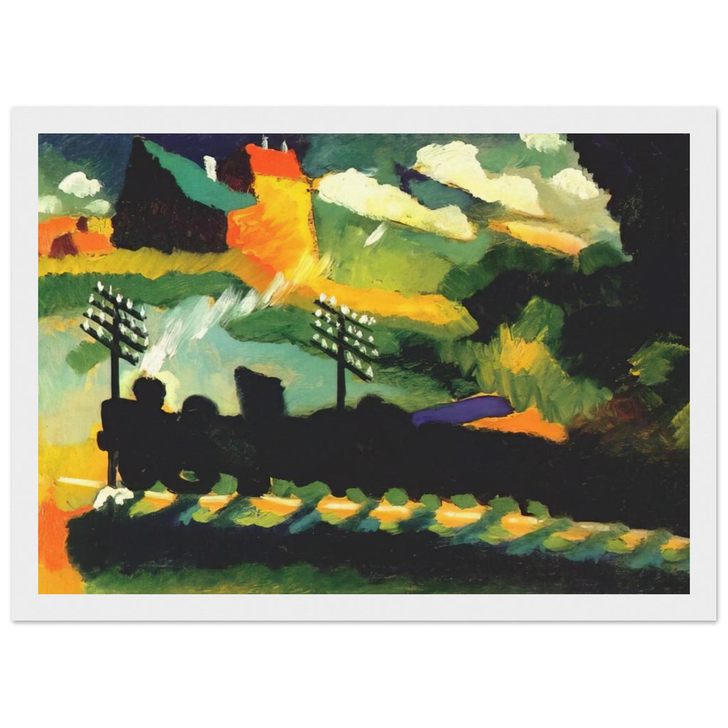 MURNAU VIEW WITH RAILWAY AND CASTLE 1909 Framed Poster | Wassily Kandinsky Framed Prints Wall Art | Wassily Kandinsky Shop