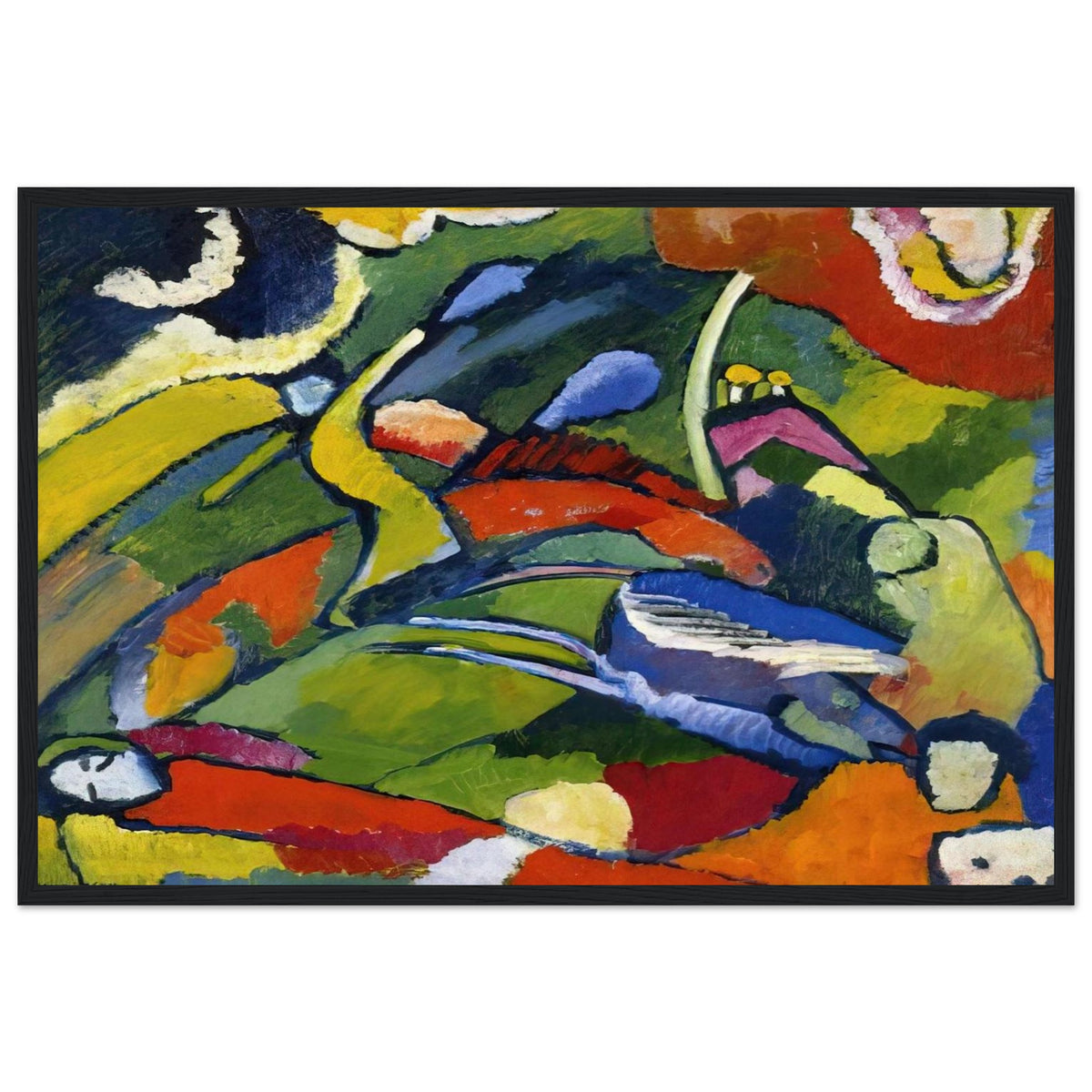 TWO RIDERS AND RECLINING FIGURE Framed Poster | Wassily Kandinsky Framed Prints Wall Art | Wassily Kandinsky Shop