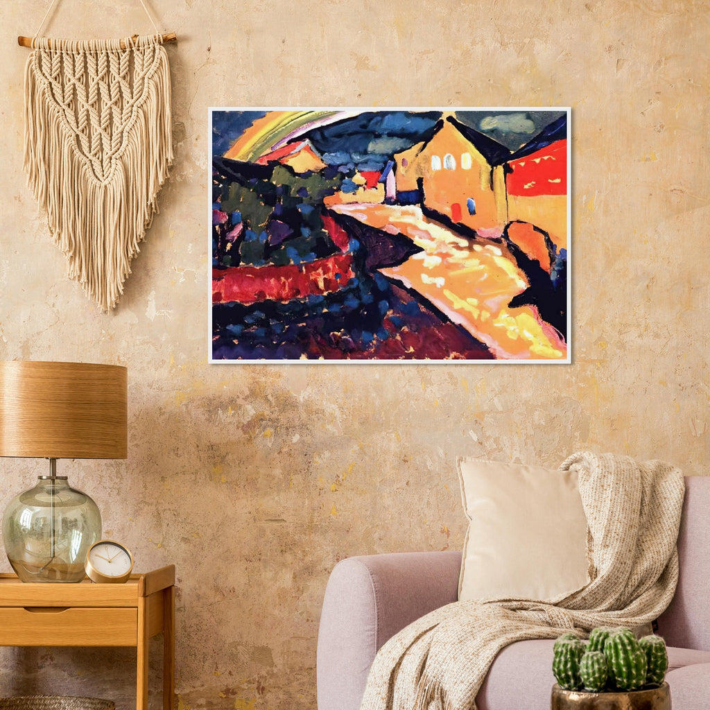 MURNAU WITH RAINBOW 1909 Framed Poster | Wassily Kandinsky Framed Prints Wall Art | Wassily Kandinsky Shop