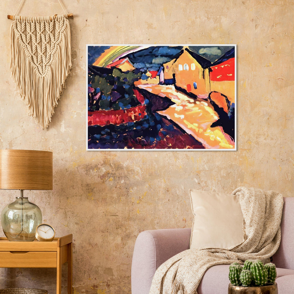 MURNAU WITH RAINBOW 1909 Framed Poster | Wassily Kandinsky Framed Prints Wall Art | Wassily Kandinsky Shop
