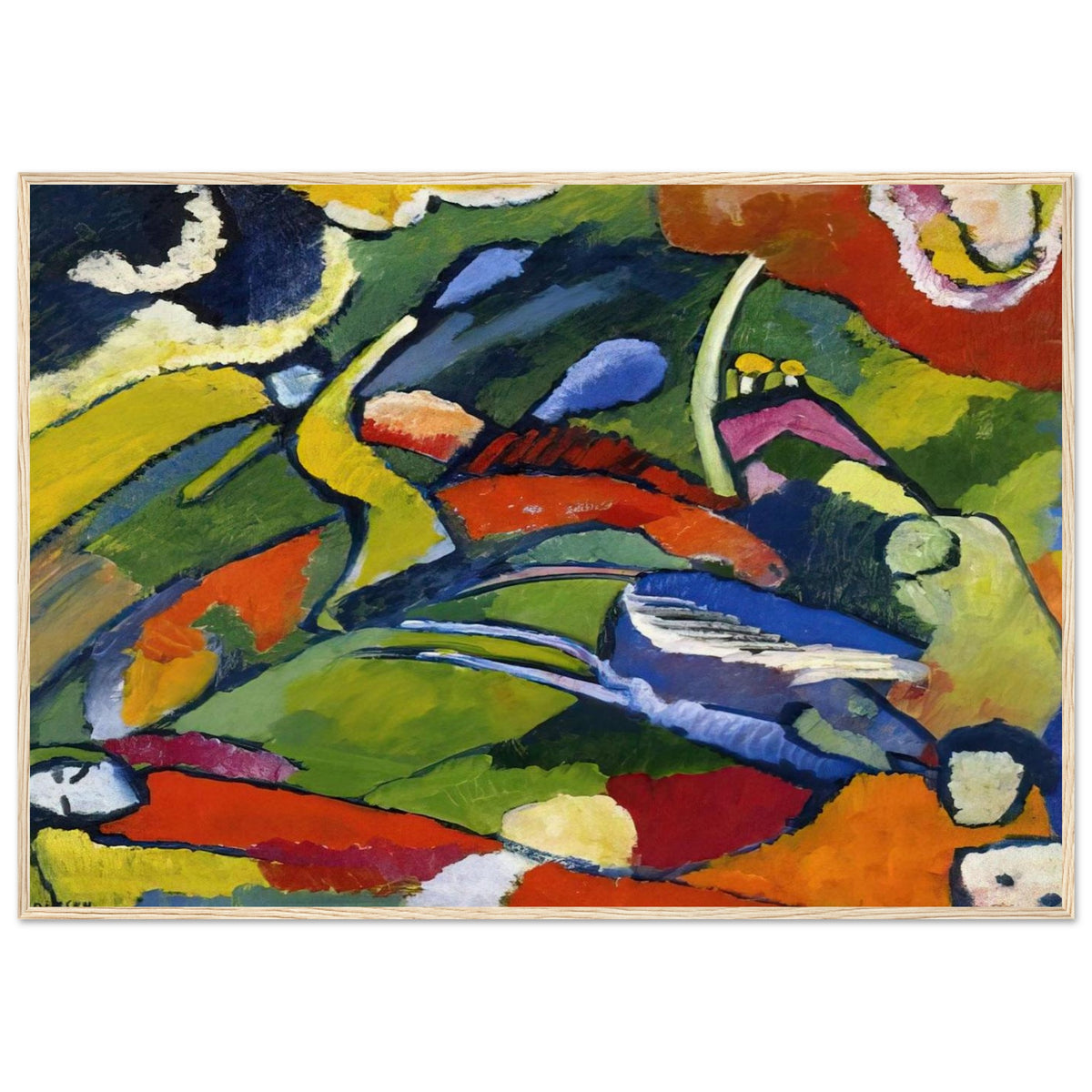 TWO RIDERS AND RECLINING FIGURE Framed Poster | Wassily Kandinsky Framed Prints Wall Art | Wassily Kandinsky Shop