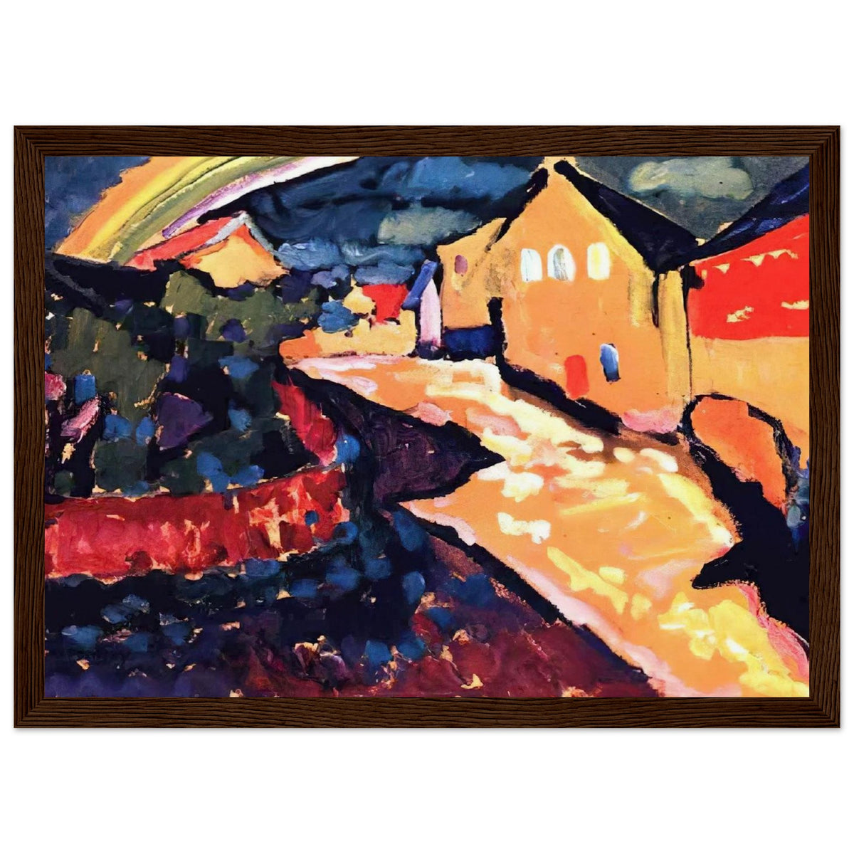 MURNAU WITH RAINBOW 1909 Framed Poster | Wassily Kandinsky Framed Prints Wall Art | Wassily Kandinsky Shop