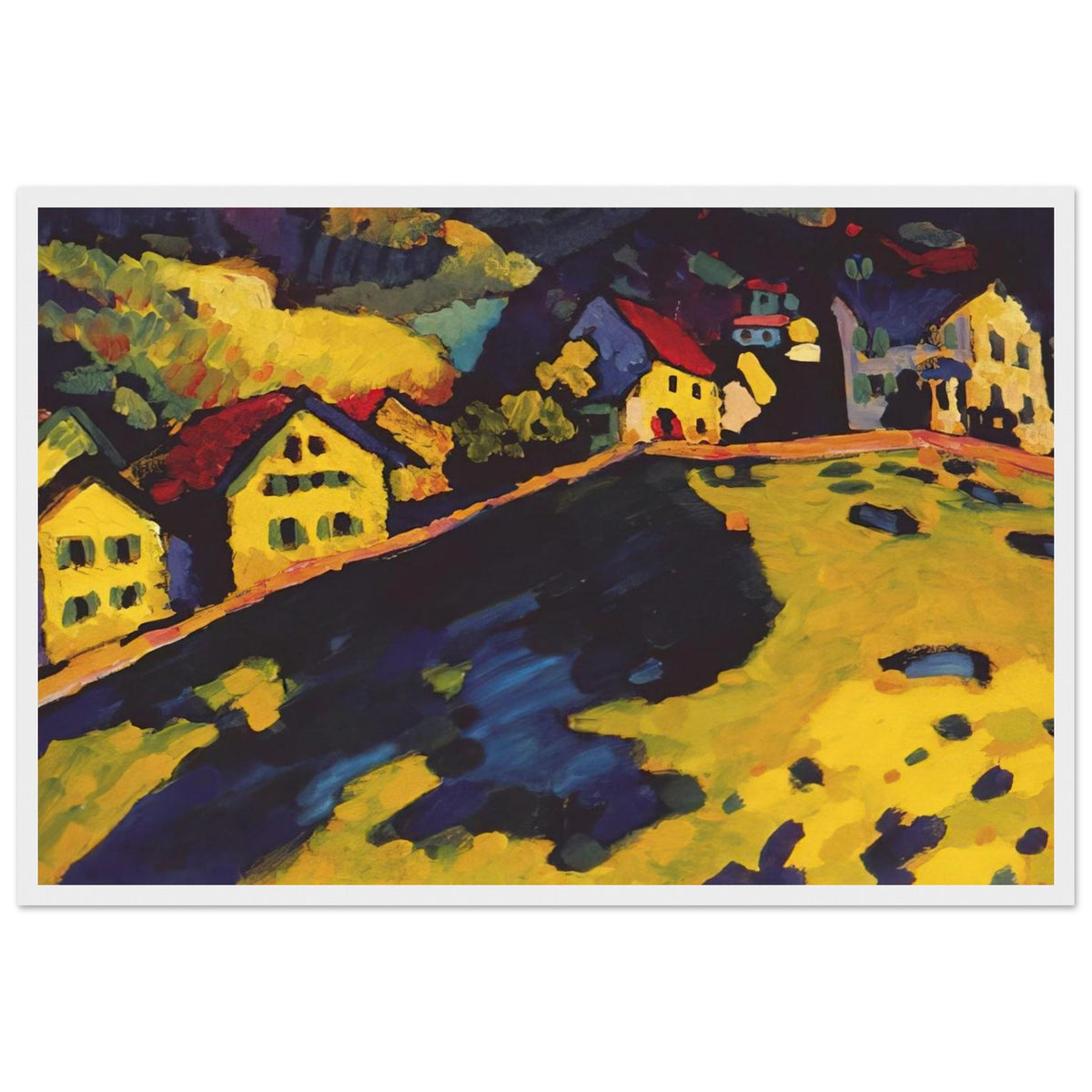 HOUSES AT MURNAU 1909 Framed Poster | Wassily Kandinsky Framed Prints Wall Art | Wassily Kandinsky Shop