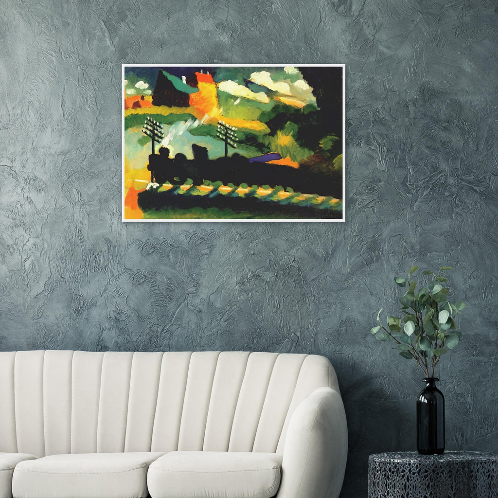 MURNAU VIEW WITH RAILWAY AND CASTLE 1909 Framed Poster | Wassily Kandinsky Framed Prints Wall Art | Wassily Kandinsky Shop