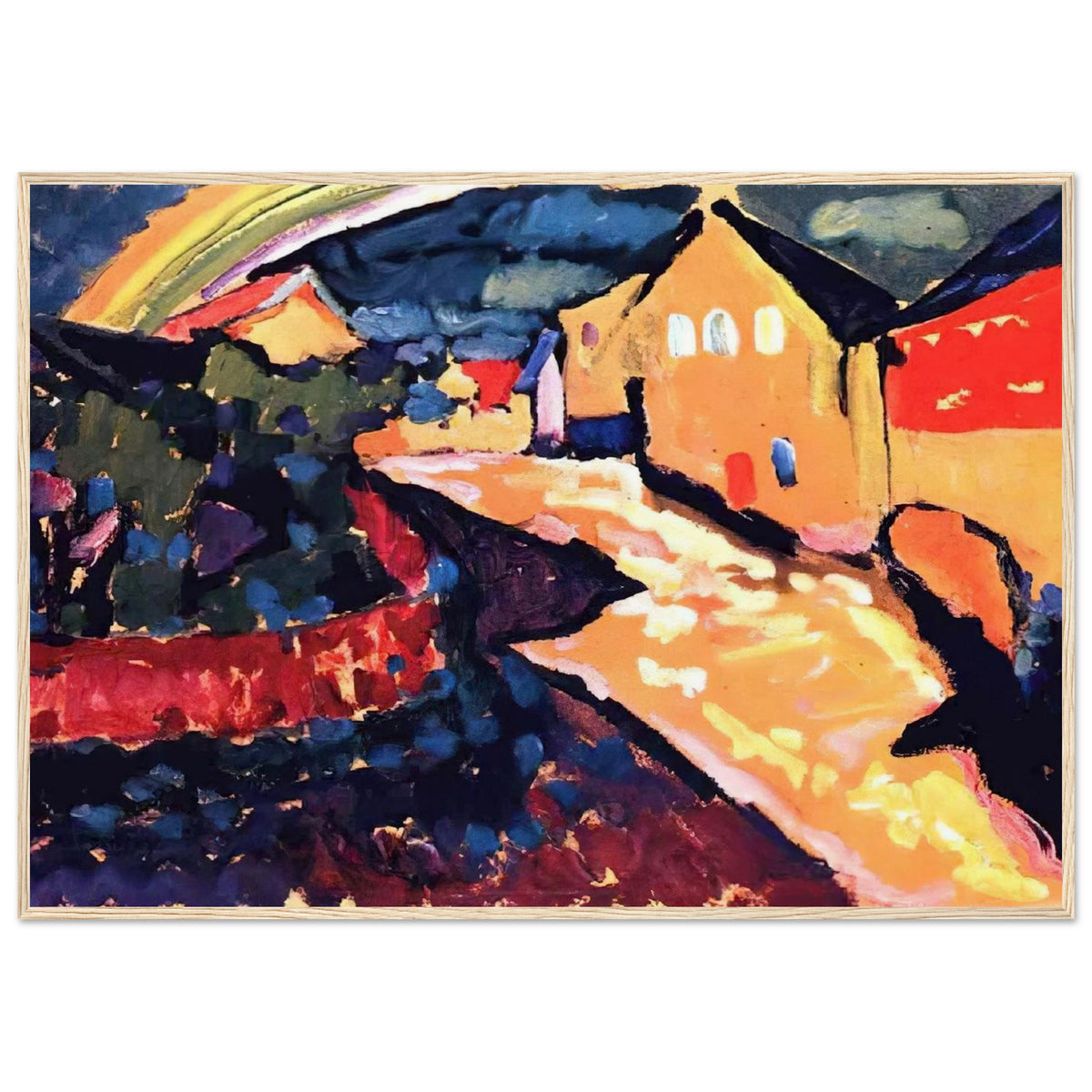 MURNAU WITH RAINBOW 1909 Framed Poster | Wassily Kandinsky Framed Prints Wall Art | Wassily Kandinsky Shop