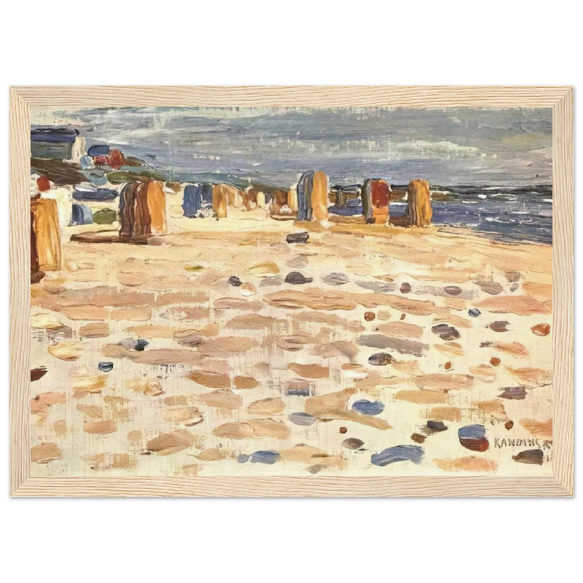 BEACH BASKETS IN HOLLAND 1904 Framed Poster | Wassily Kandinsky Framed Prints Wall Art | Wassily Kandinsky Shop