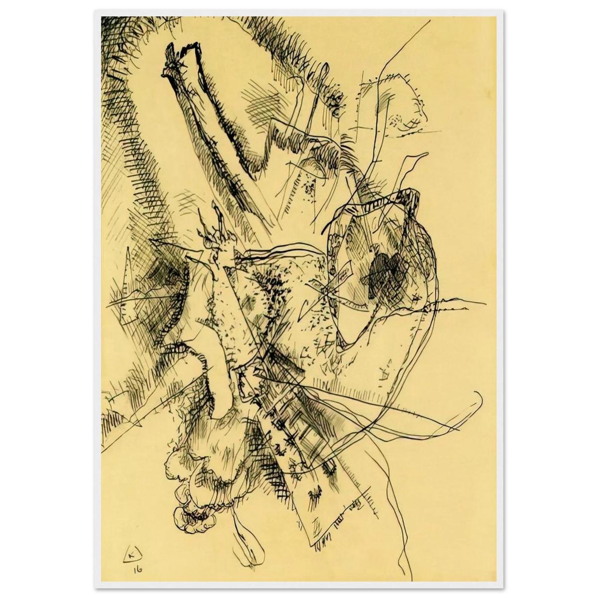 DRAWING FOR ETCHING II 1916 Framed Poster | Wassily Kandinsky Framed Prints Wall Art | Wassily Kandinsky Shop