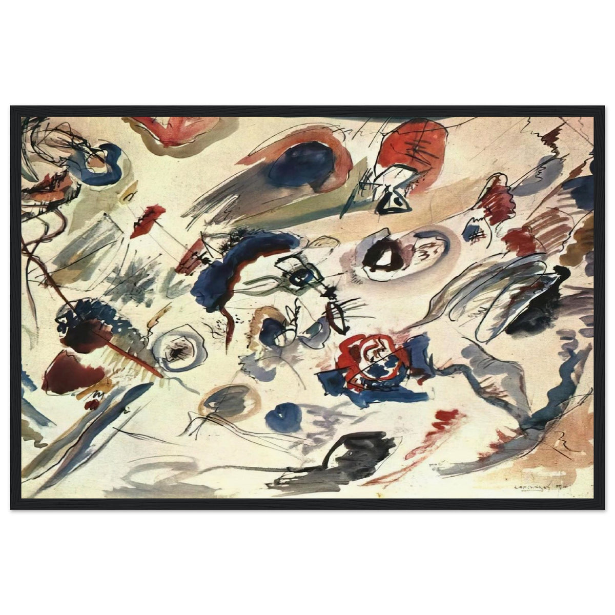 FIRST ABSTRACT WATERCOLOR 1910 Framed Poster | Wassily Kandinsky Framed Prints Wall Art | Wassily Kandinsky Shop