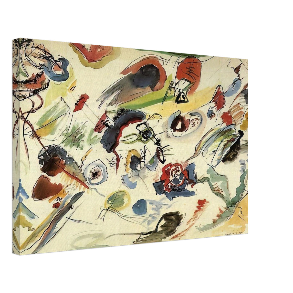UNTITLED FIRST ABSTRACT WATERCOLOR 1910 Canvas | Wassily Kandinsky Canvas | Wassily Kandinsky Shop