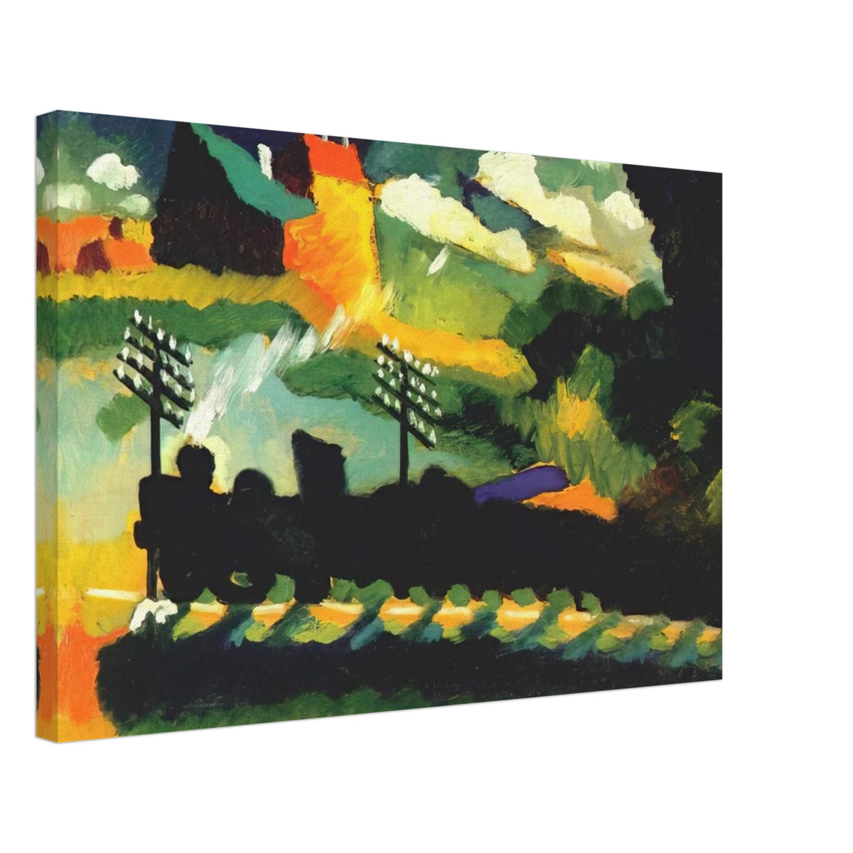 MURNAU VIEW WITH RAILWAY AND CASTLE 1909 Canvas | Wassily Kandinsky Canvas | Wassily Kandinsky Shop
