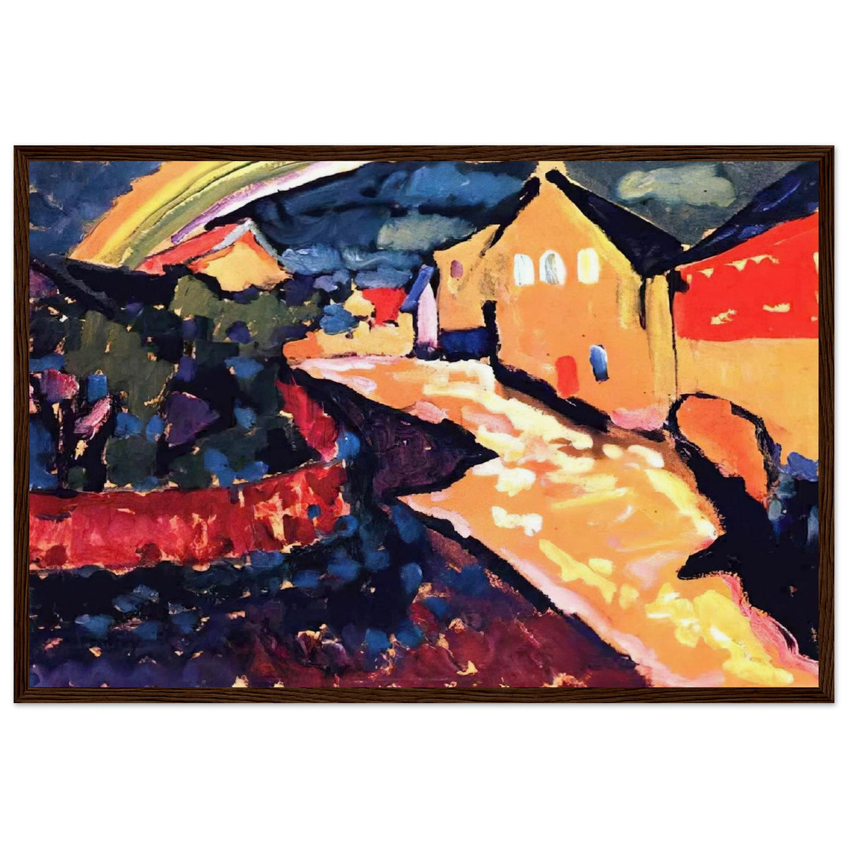 MURNAU WITH RAINBOW 1909 Framed Poster | Wassily Kandinsky Framed Prints Wall Art | Wassily Kandinsky Shop