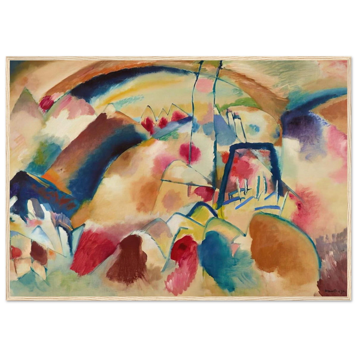 LANDSCAPE WITH CHURCH 1913 Framed Poster | Wassily Kandinsky Framed Prints Wall Art | Wassily Kandinsky Shop