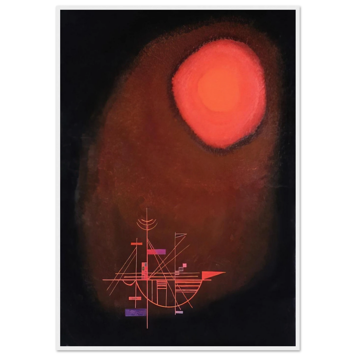 RED SUN AND SHIP Framed Poster | Wassily Kandinsky Framed Prints Wall Art | Wassily Kandinsky Shop