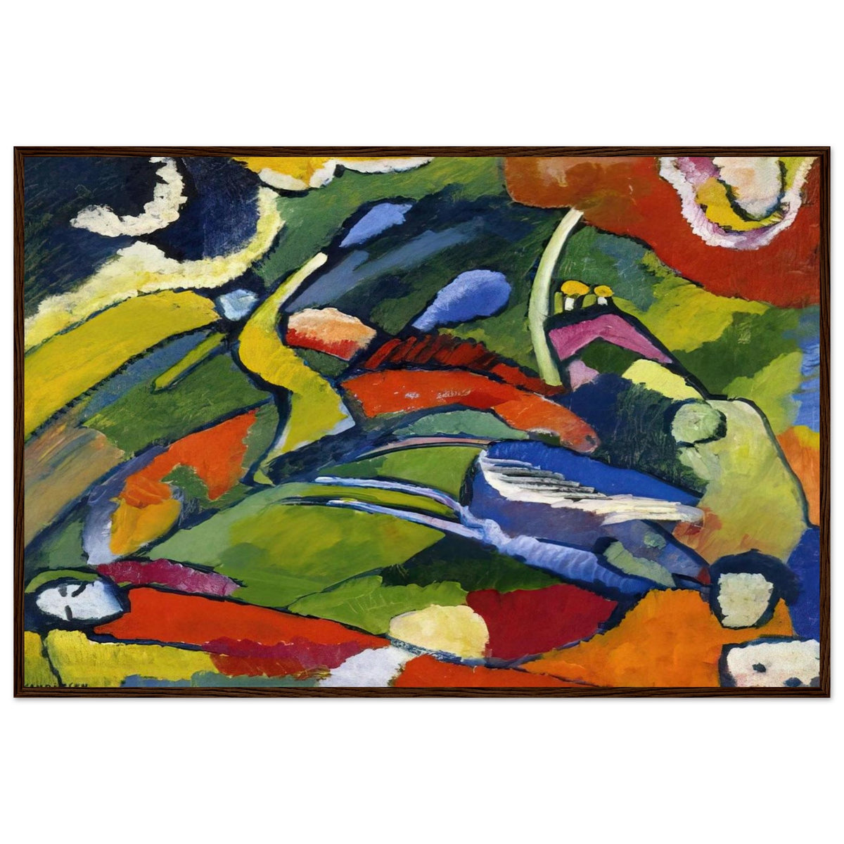 TWO RIDERS AND RECLINING FIGURE Framed Poster | Wassily Kandinsky Framed Prints Wall Art | Wassily Kandinsky Shop