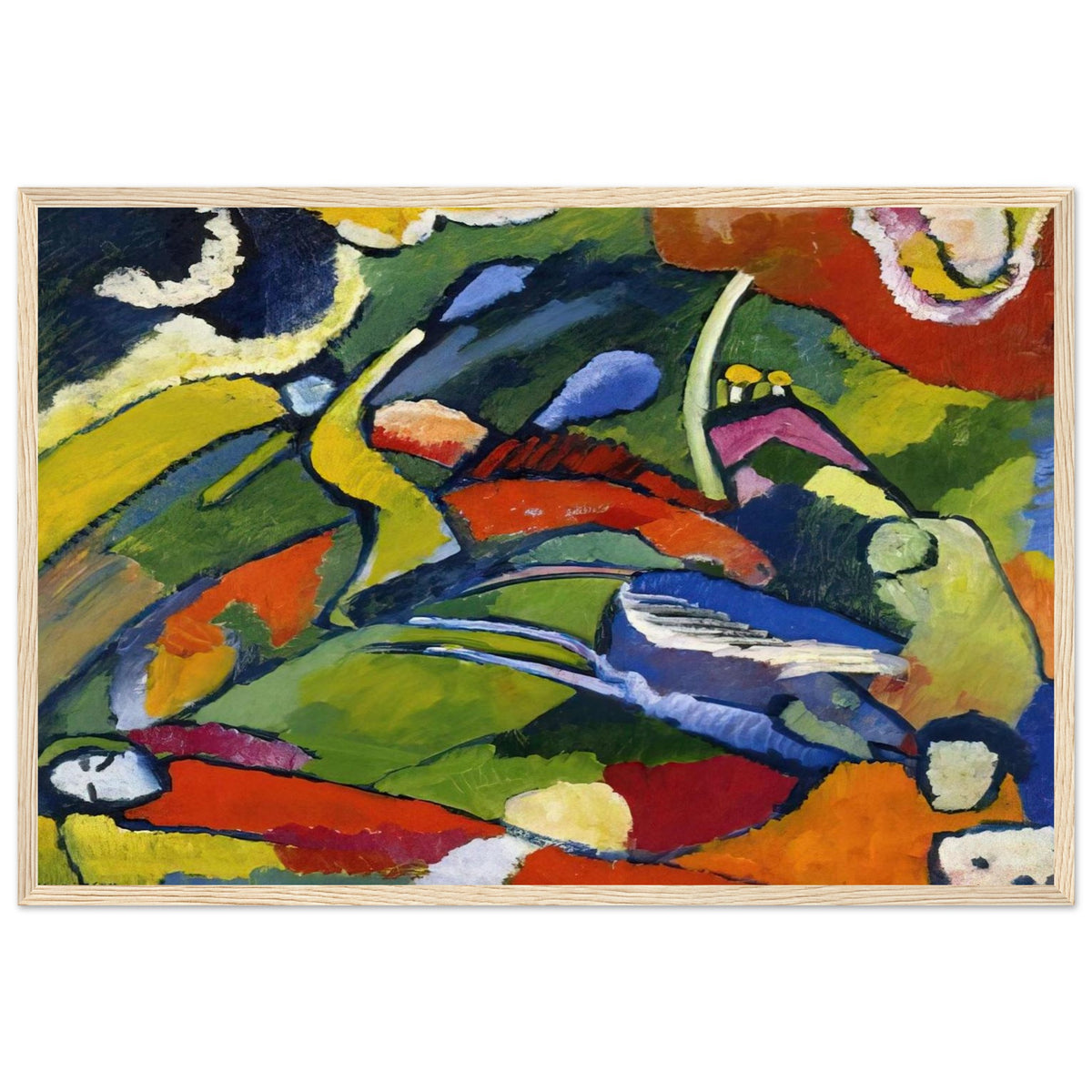 TWO RIDERS AND RECLINING FIGURE Framed Poster | Wassily Kandinsky Framed Prints Wall Art | Wassily Kandinsky Shop