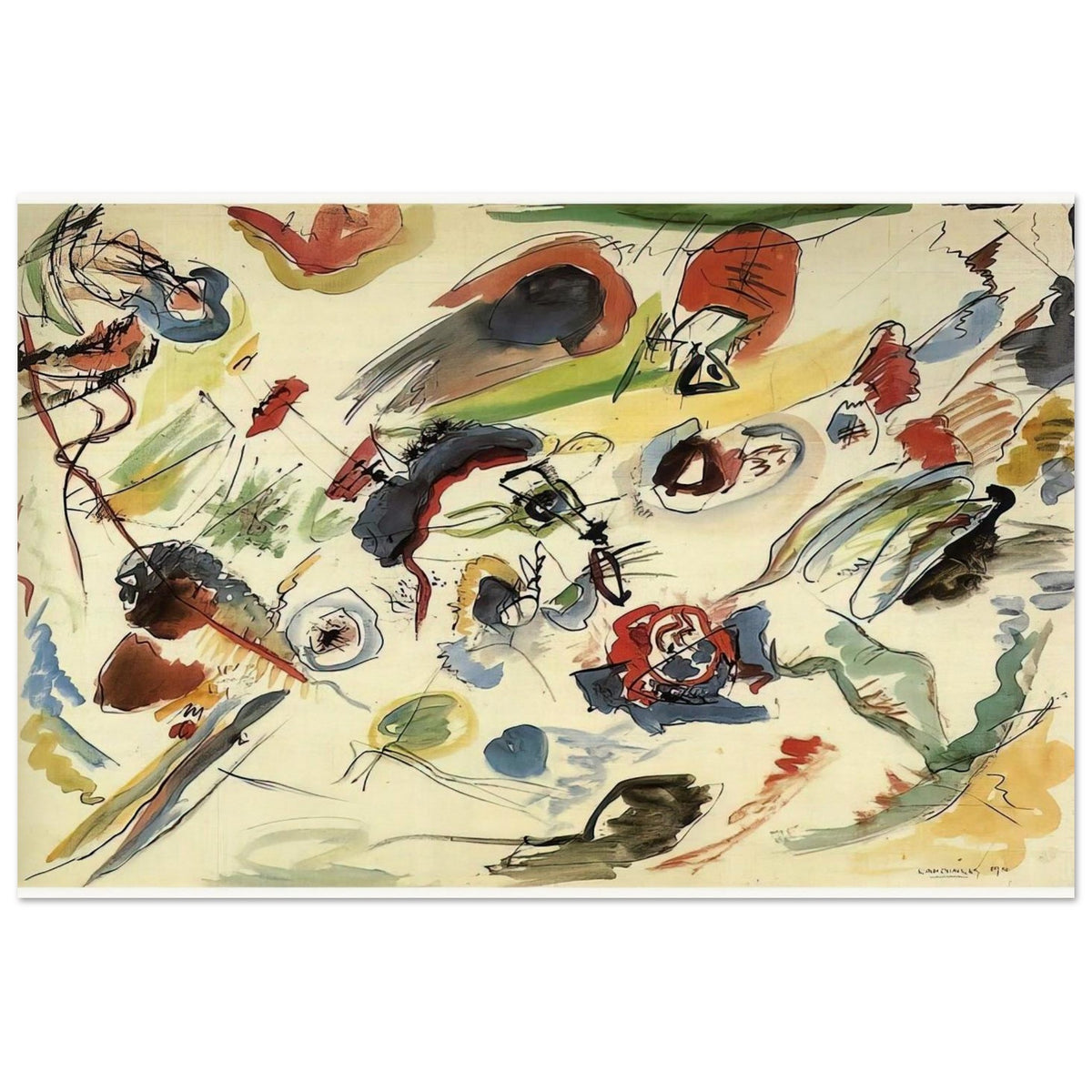 UNTITLED FIRST ABSTRACT WATERCOLOR 1910 Poster | Wassily Kandinsky Poster | Wassily Kandinsky Shop