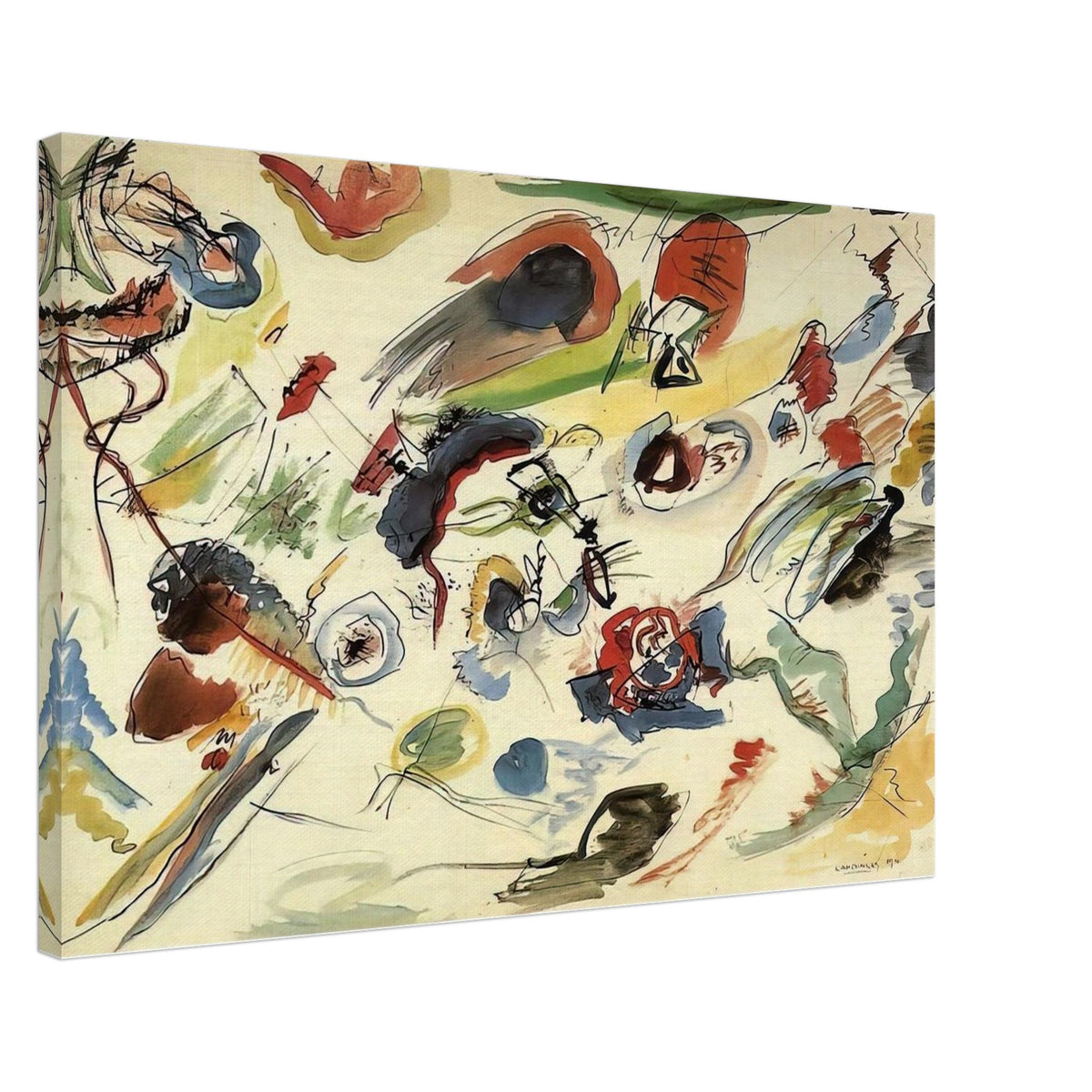 UNTITLED FIRST ABSTRACT WATERCOLOR 1910 Canvas | Wassily Kandinsky Canvas | Wassily Kandinsky Shop