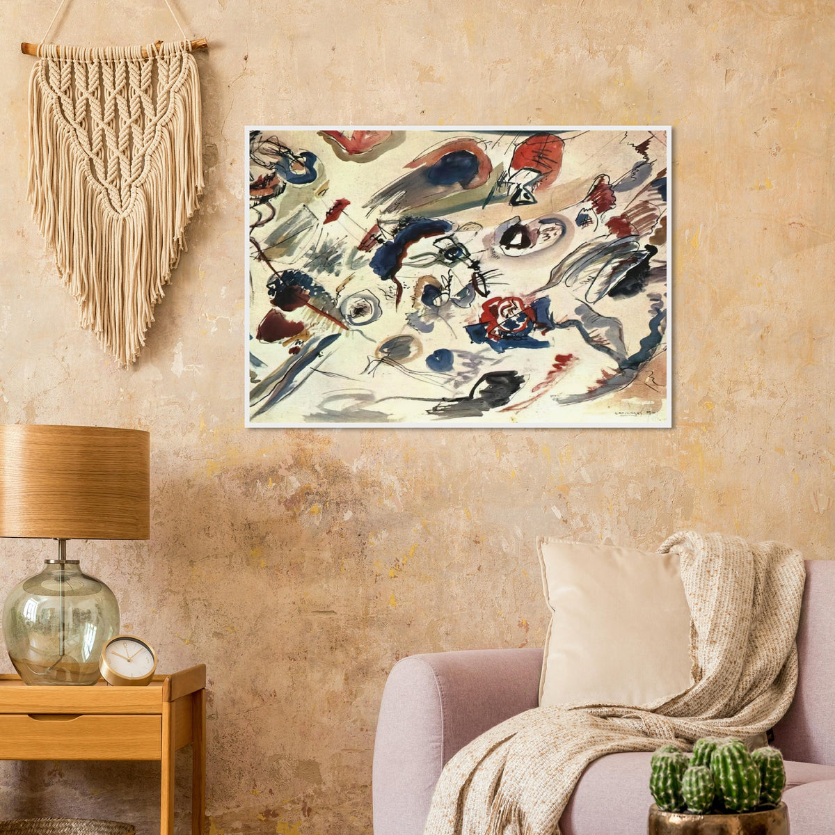 FIRST ABSTRACT WATERCOLOR 1910 Framed Poster | Wassily Kandinsky Framed Prints Wall Art | Wassily Kandinsky Shop
