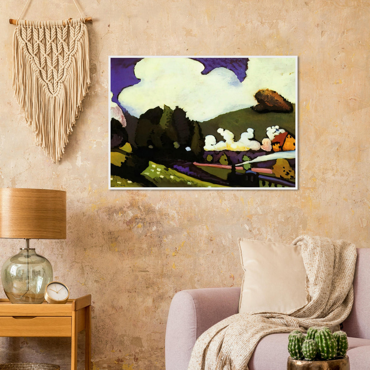 LANDSCAPE WITH A STEAM LOCOMOTIVE 1909 Framed Poster | Wassily Kandinsky Framed Prints Wall Art | Wassily Kandinsky Shop