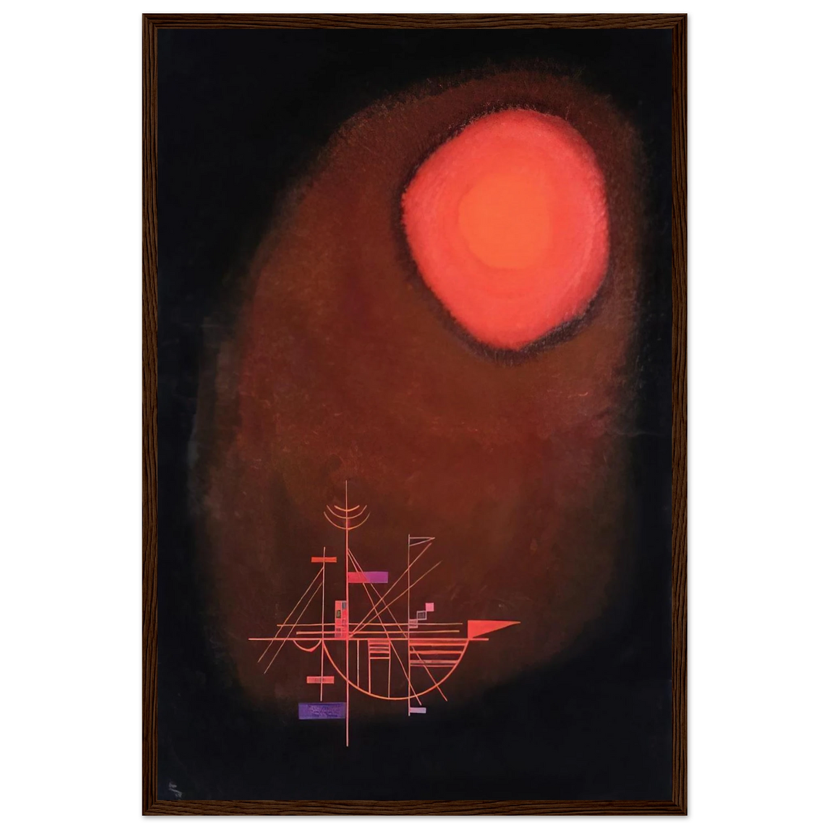 RED SUN AND SHIP Framed Poster | Wassily Kandinsky Framed Prints Wall Art | Wassily Kandinsky Shop