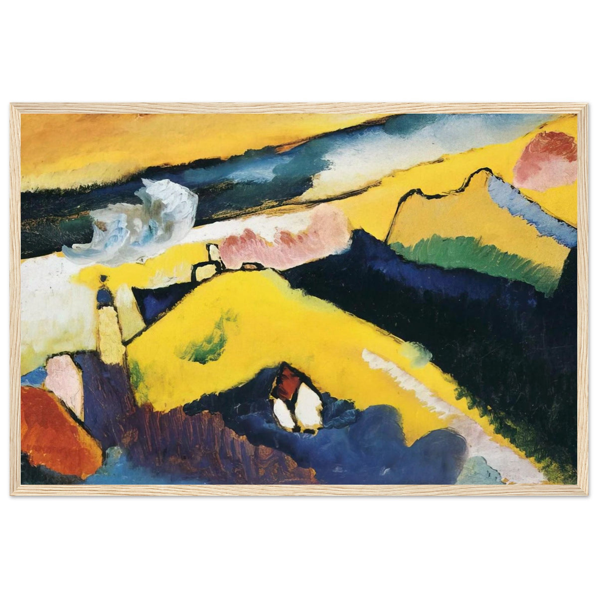 MOUNTAIN LANDSCAPE WITH CHURCH 1910 Framed Poster | Wassily Kandinsky Framed Prints Wall Art | Wassily Kandinsky Shop