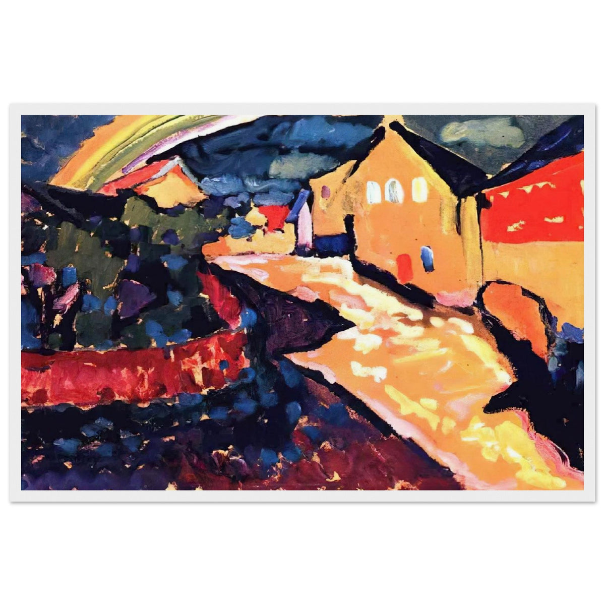 MURNAU WITH RAINBOW 1909 Framed Poster | Wassily Kandinsky Framed Prints Wall Art | Wassily Kandinsky Shop