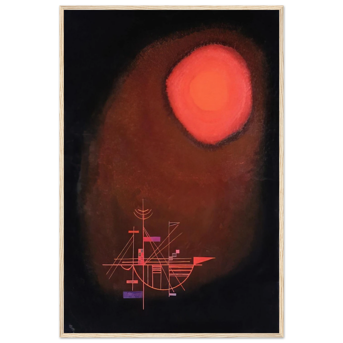 RED SUN AND SHIP Framed Poster | Wassily Kandinsky Framed Prints Wall Art | Wassily Kandinsky Shop