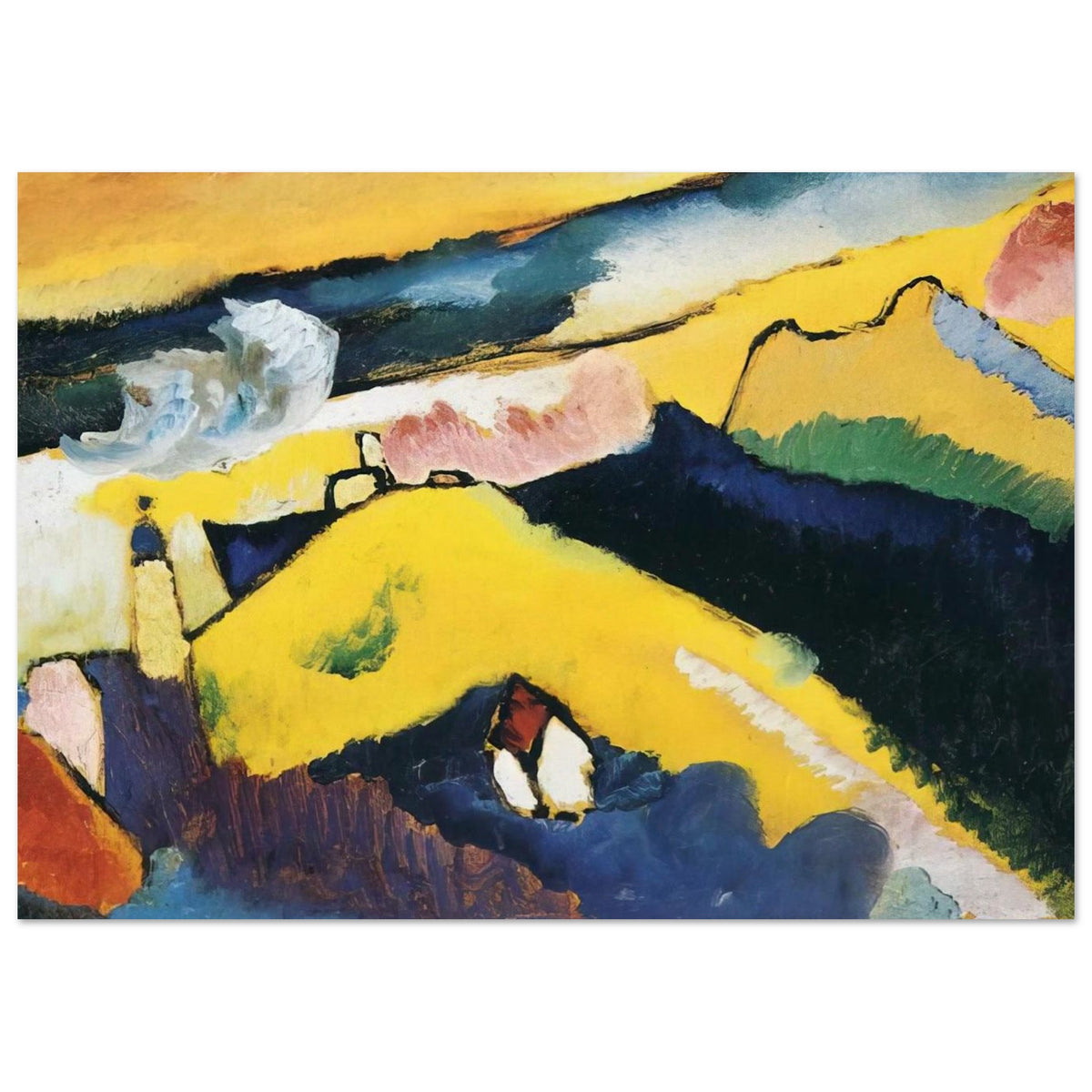 MOUNTAIN LANDSCAPE WITH CHURCH 1910 Poster | Wassily Kandinsky Poster | Wassily Kandinsky Shop