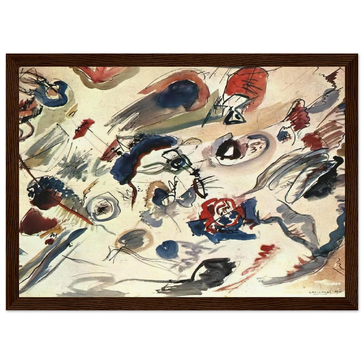 FIRST ABSTRACT WATERCOLOR 1910 Framed Poster | Wassily Kandinsky Framed Prints Wall Art | Wassily Kandinsky Shop