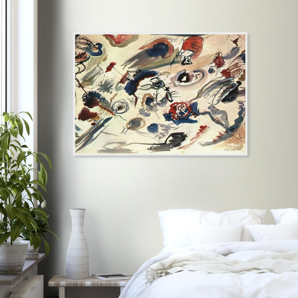 FIRST ABSTRACT WATERCOLOR 1910 Framed Poster | Wassily Kandinsky Framed Prints Wall Art | Wassily Kandinsky Shop