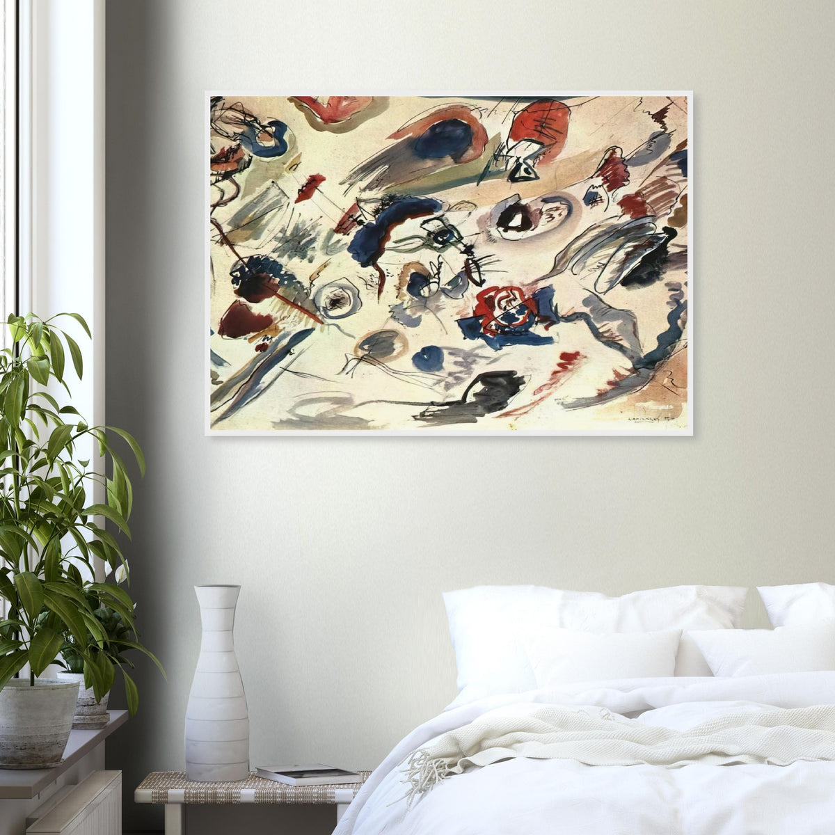 FIRST ABSTRACT WATERCOLOR 1910 Framed Poster | Wassily Kandinsky Framed Prints Wall Art | Wassily Kandinsky Shop