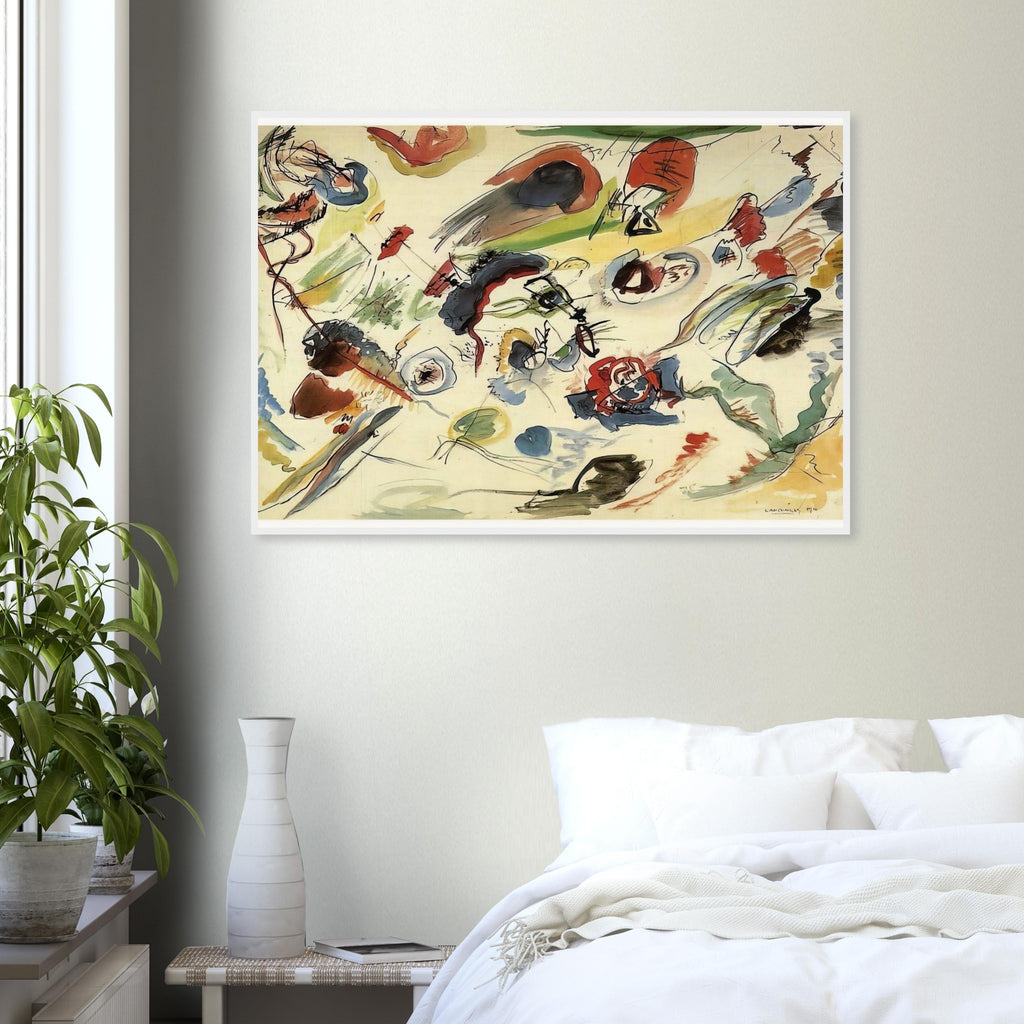 UNTITLED FIRST ABSTRACT WATERCOLOR 1910 Framed Poster | Wassily Kandinsky Framed Prints Wall Art | Wassily Kandinsky Shop