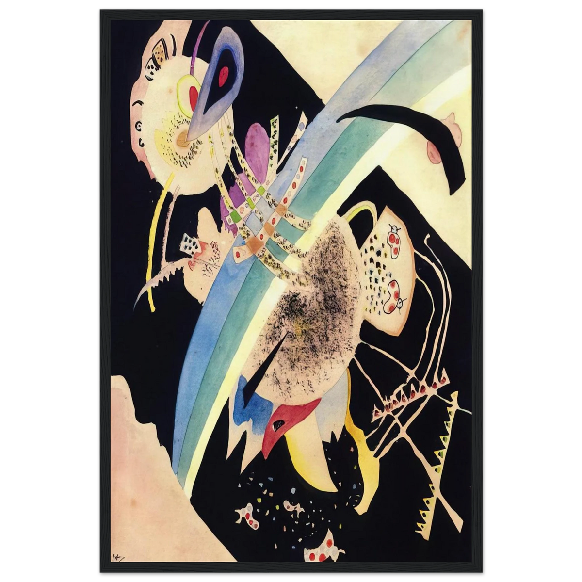STUDY FOR CIRCLES ON BLACK 1921 Framed Poster | Wassily Kandinsky Framed Prints Wall Art | Wassily Kandinsky Shop