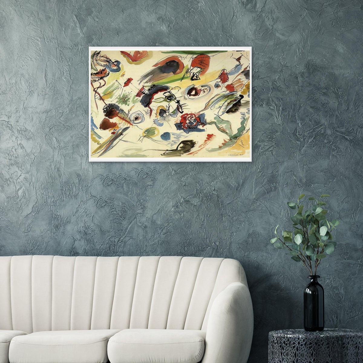 UNTITLED FIRST ABSTRACT WATERCOLOR 1910 Framed Poster | Wassily Kandinsky Framed Prints Wall Art | Wassily Kandinsky Shop