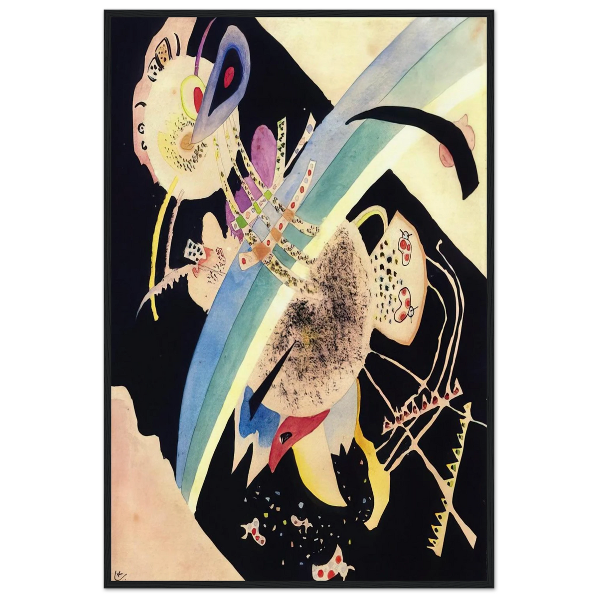 STUDY FOR CIRCLES ON BLACK 1921 Framed Poster | Wassily Kandinsky Framed Prints Wall Art | Wassily Kandinsky Shop