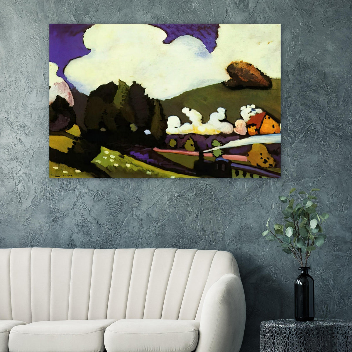 LANDSCAPE WITH A STEAM LOCOMOTIVE 1909 Poster | Wassily Kandinsky Poster | Wassily Kandinsky Shop