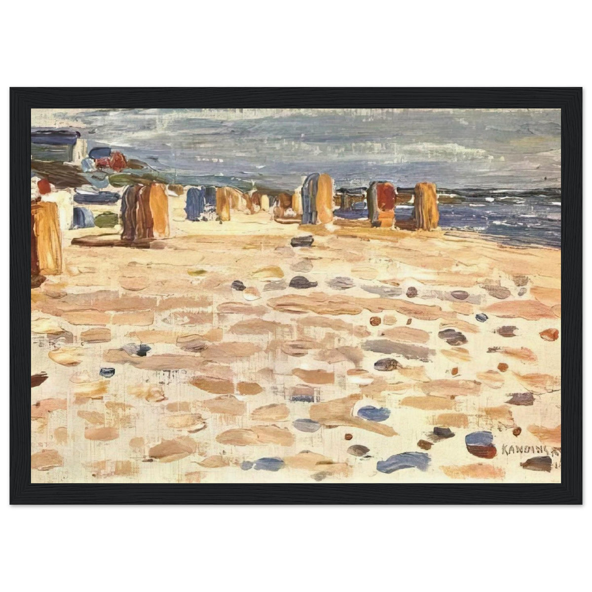 BEACH BASKETS IN HOLLAND 1904 Framed Poster | Wassily Kandinsky Framed Prints Wall Art | Wassily Kandinsky Shop