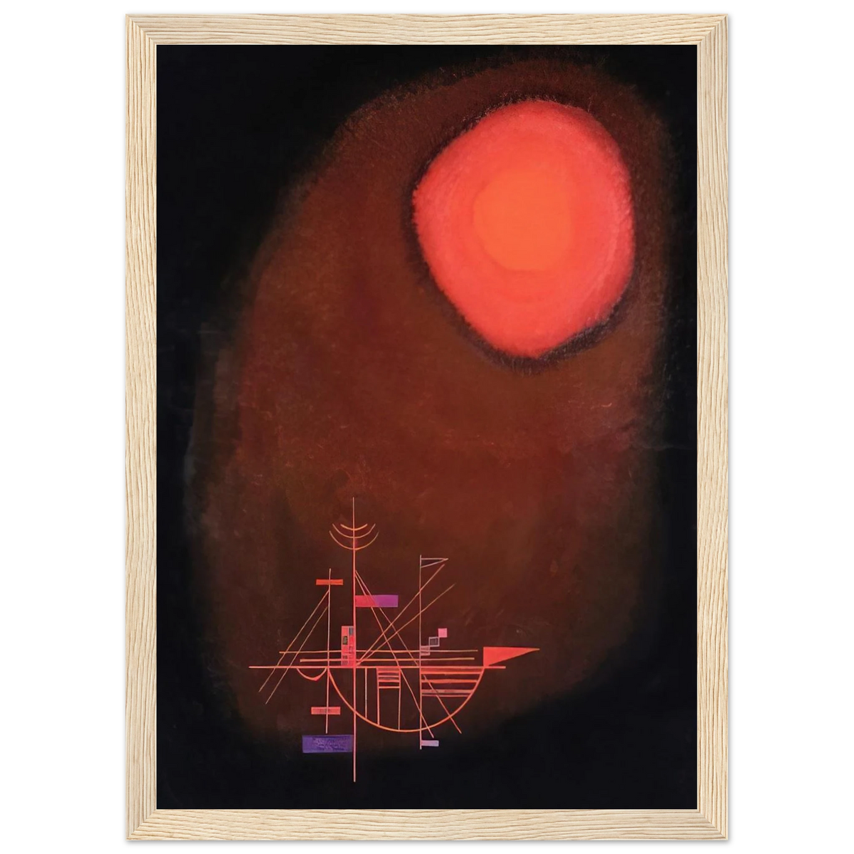 RED SUN AND SHIP Framed Poster | Wassily Kandinsky Framed Prints Wall Art | Wassily Kandinsky Shop