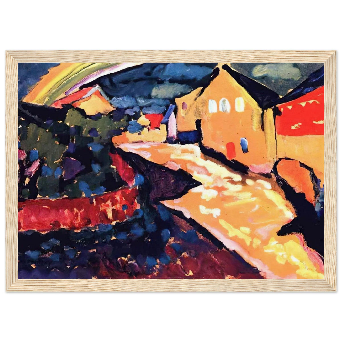 MURNAU WITH RAINBOW 1909 Framed Poster | Wassily Kandinsky Framed Prints Wall Art | Wassily Kandinsky Shop
