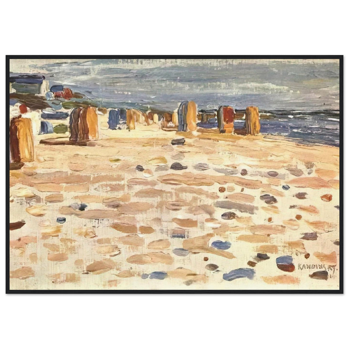 BEACH BASKETS IN HOLLAND 1904 Framed Poster | Wassily Kandinsky Framed Prints Wall Art | Wassily Kandinsky Shop