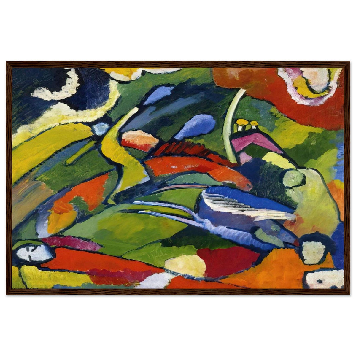 TWO RIDERS AND RECLINING FIGURE Framed Poster | Wassily Kandinsky Framed Prints Wall Art | Wassily Kandinsky Shop