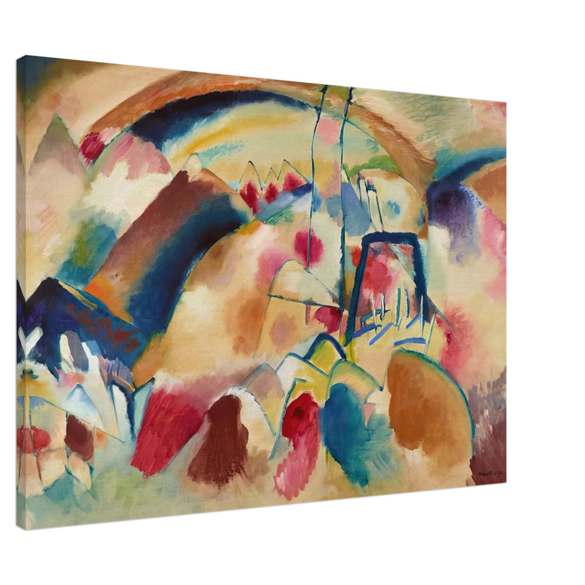 LANDSCAPE WITH CHURCH 1913 Canvas | Wassily Kandinsky Canvas | Wassily Kandinsky Shop
