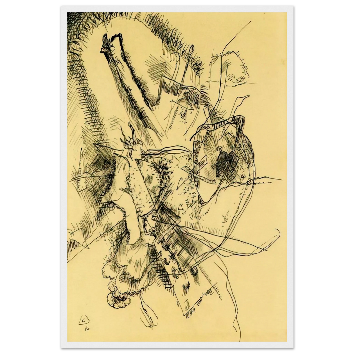 DRAWING FOR ETCHING II 1916 Framed Poster | Wassily Kandinsky Framed Prints Wall Art | Wassily Kandinsky Shop