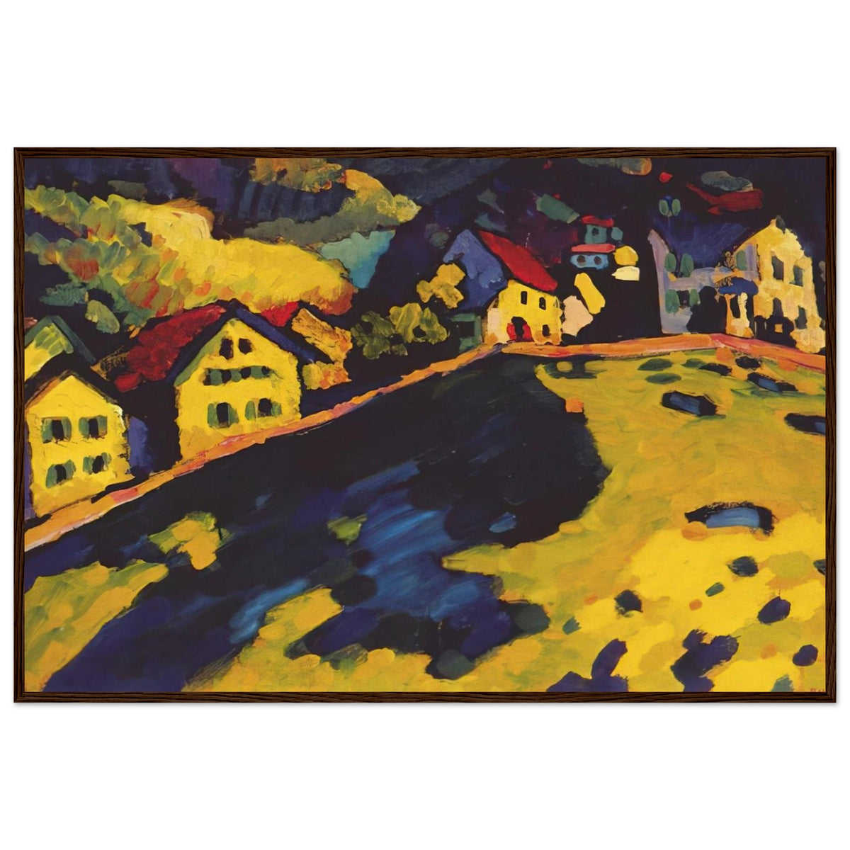 HOUSES AT MURNAU 1909 Framed Poster | Wassily Kandinsky Framed Prints Wall Art | Wassily Kandinsky Shop